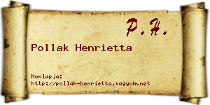 Pollak Henrietta névjegykártya